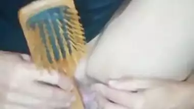 My Pakistani Step Sister masturbated with a hair brush, caught and got creampie fuck