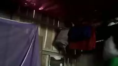 Horny aunty moans on camera during XXX humping by her son in the dark