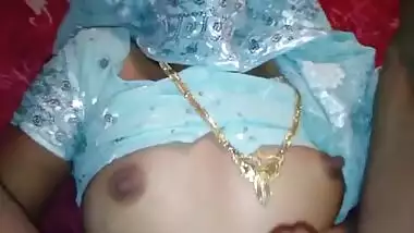 Desi Bhabhi giving blowjob at night time video taken by her lover has been