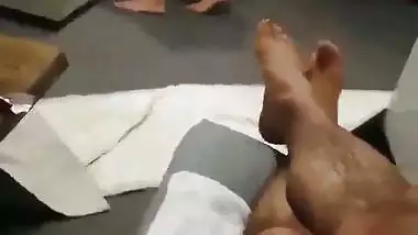 Cuckold sees his desi nude wife getting fucked by a servant