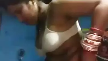 Village wife stripping clothes and naked masturbation